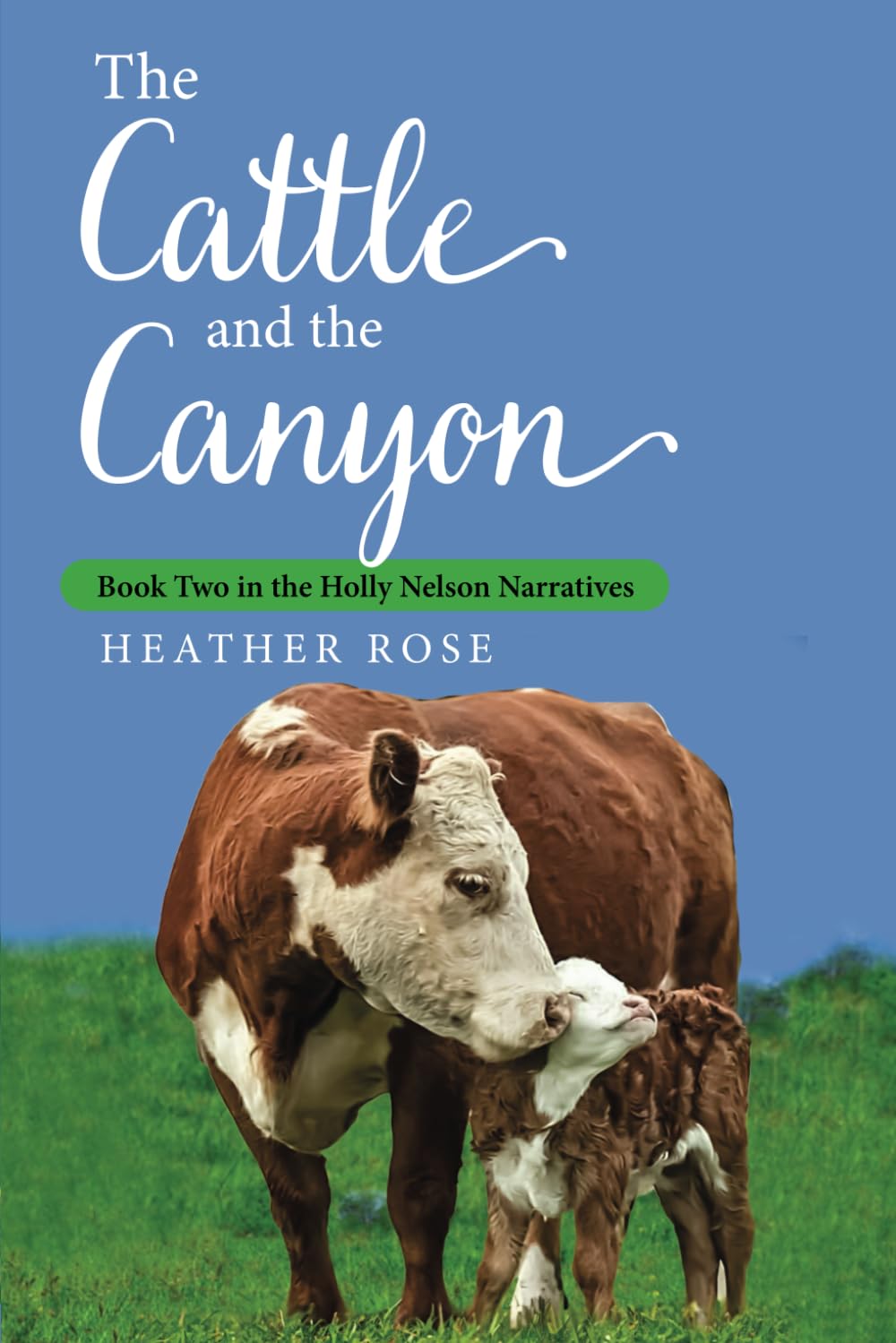 The poster of the cattle and the canyon with a cow in it.